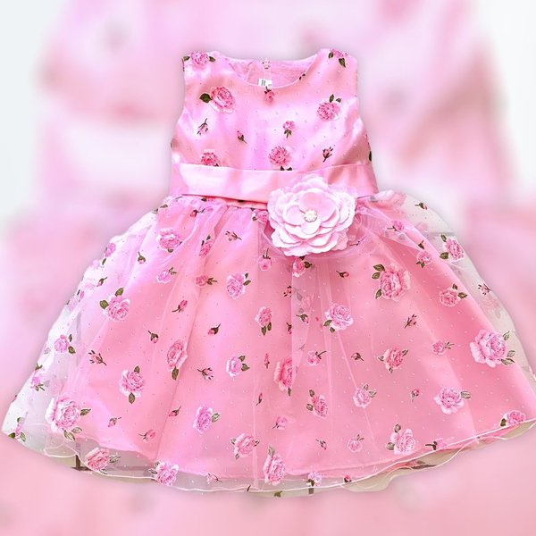 Rosen-Kleid rosa (für 3-4 Jahre)