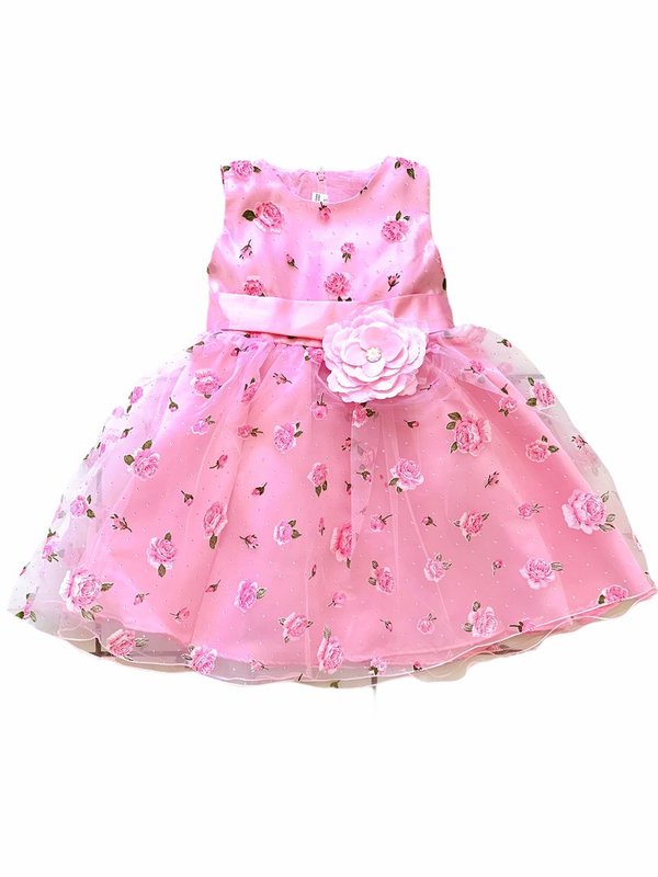 Rosen-Kleid rosa (für 4-5 Jahre)