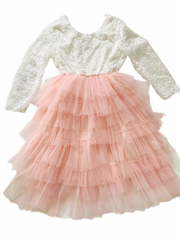 Spitzen-Kleid rosa (für 4-5 Jahre)
