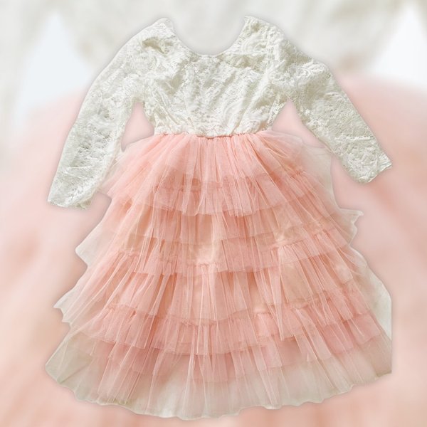 Spitzen-Kleid rosa (für 4-5 Jahre)